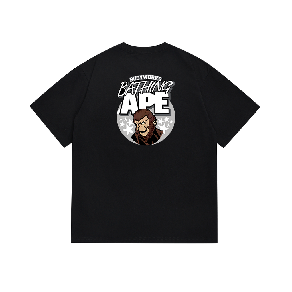 Bathing Shark and ape head print T Shirts NextBlock