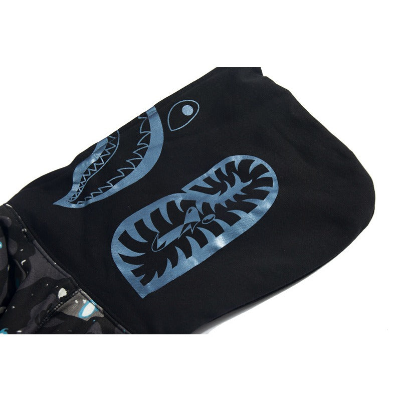 Bathing Shark and ape head print Hoodie Luminous Star Print Jacket NextBlock