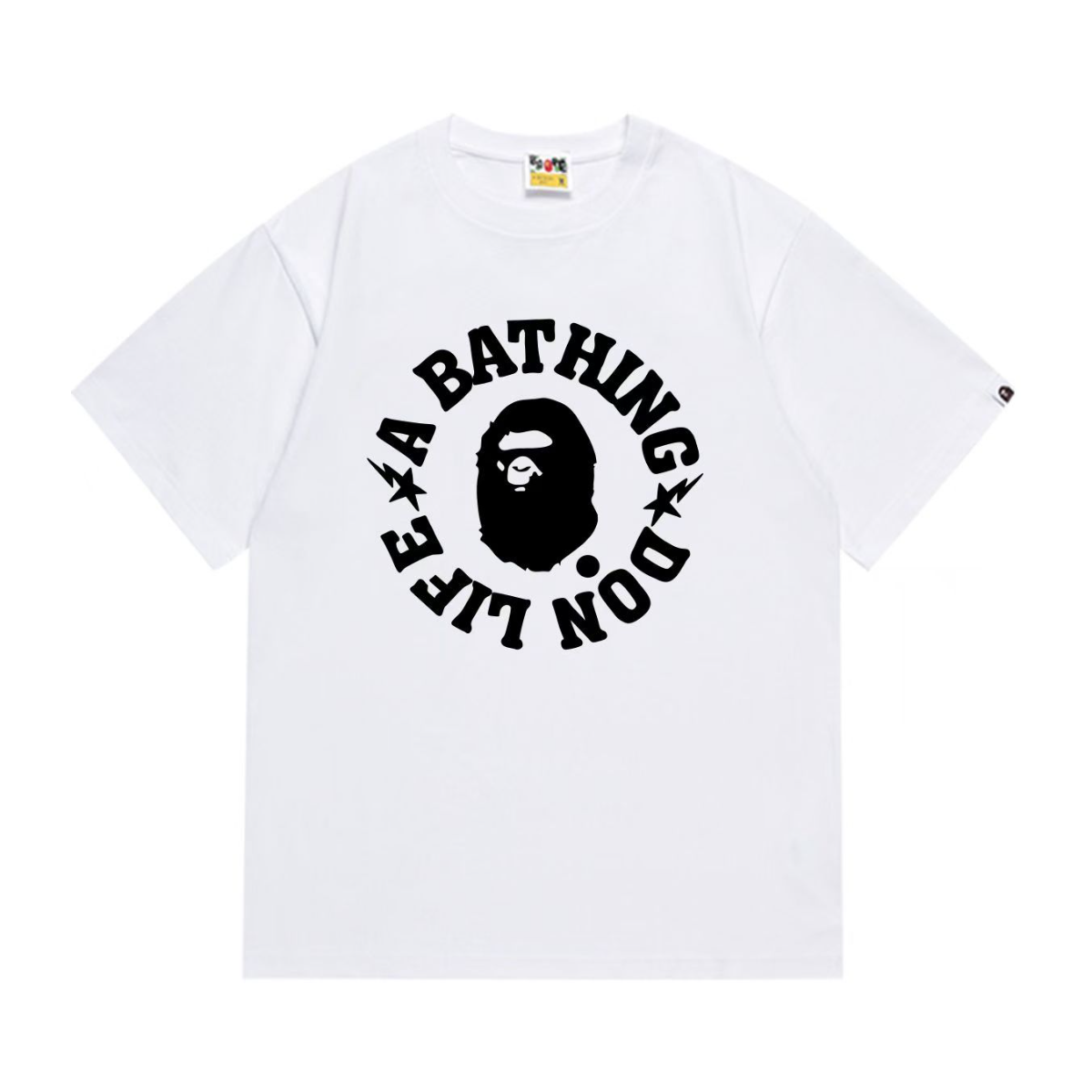 Bathing Shark and ape head print T-Shirt NextBlock