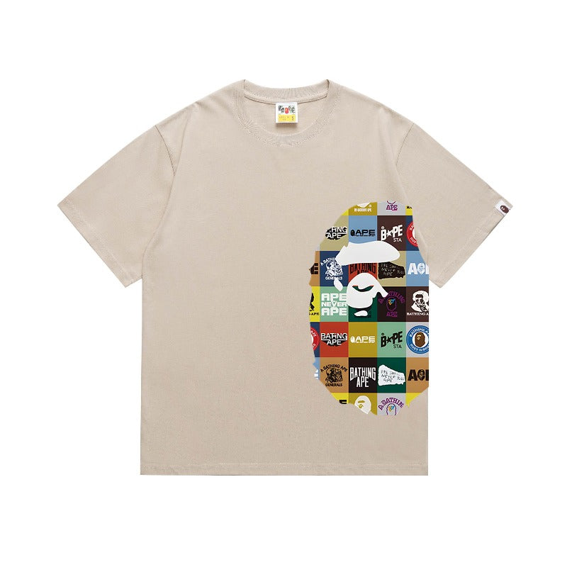 Bathing Shark and ape head print T Shirts NextBlock