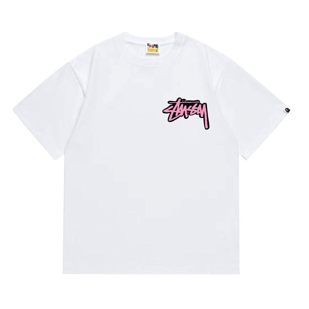 Bathing Shark and ape head print T-Shirt NextBlock