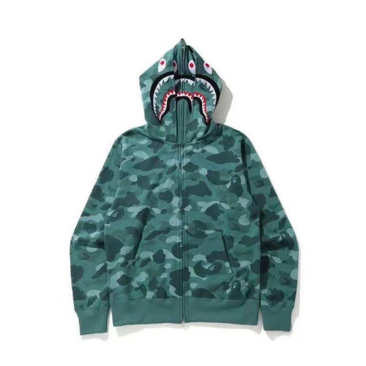 Bathing Shark and ape head print hoode BAPE hip hop trendy zipper NextBlock