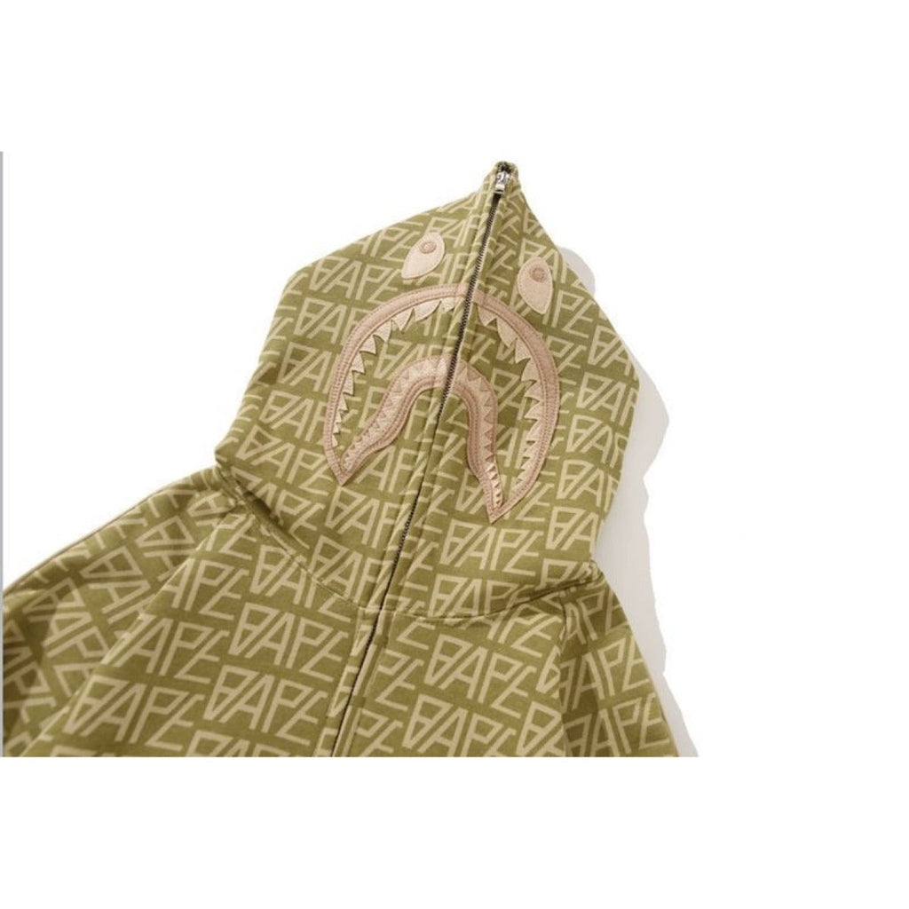 Bathing Shark and ape head print hoode BAPE desert color street loose NextBlock