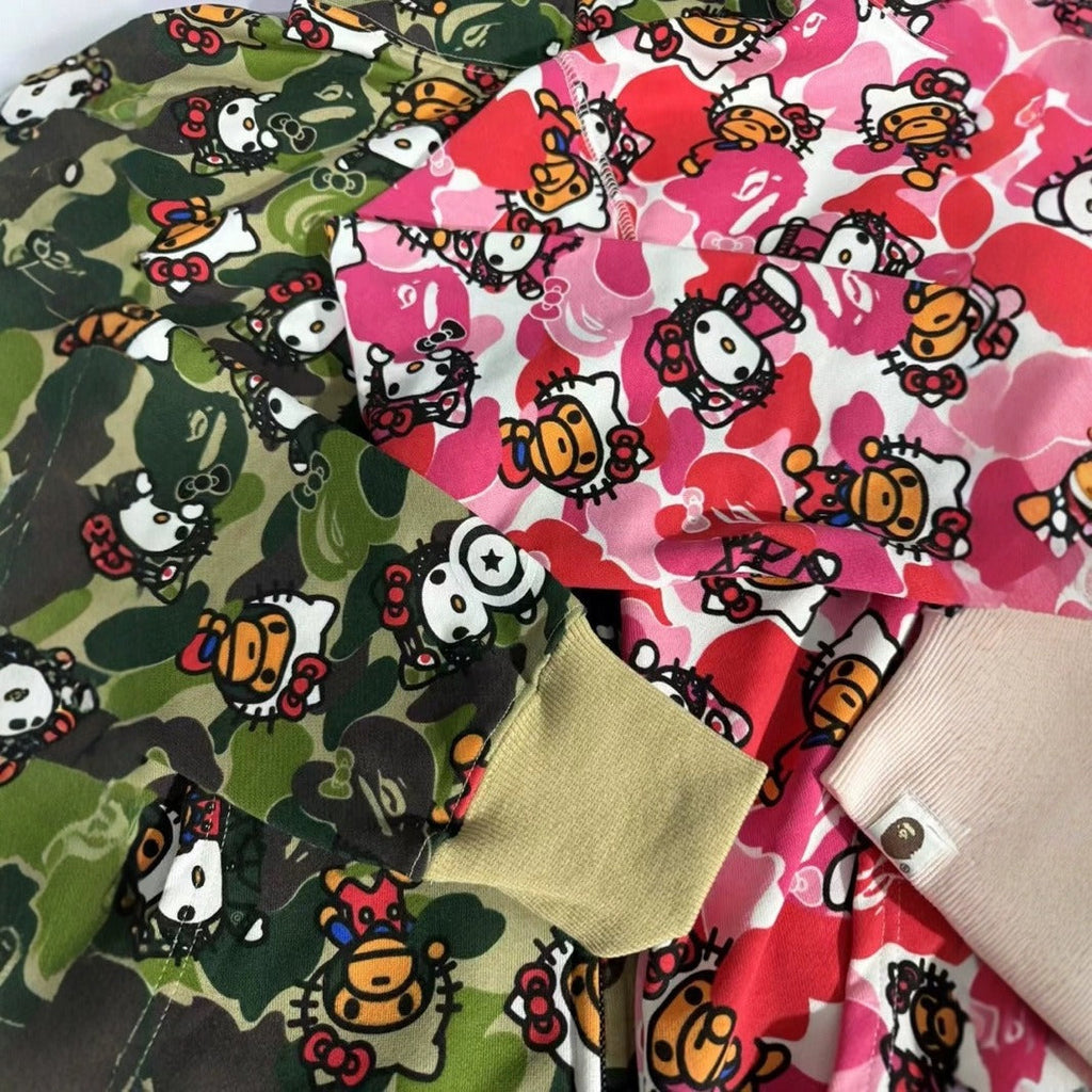 Bathing Shark and ape head print hoode BAPE shark full print hello kitty casual NextBlock