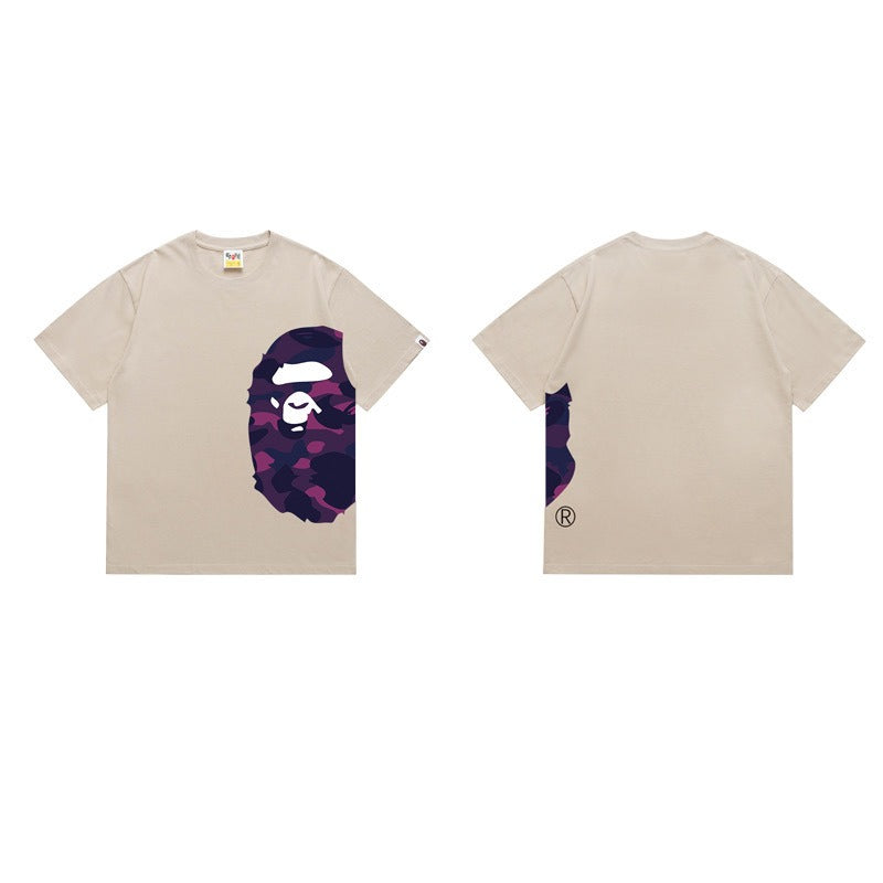 Bathing Shark and ape head print T Shirts NextBlock