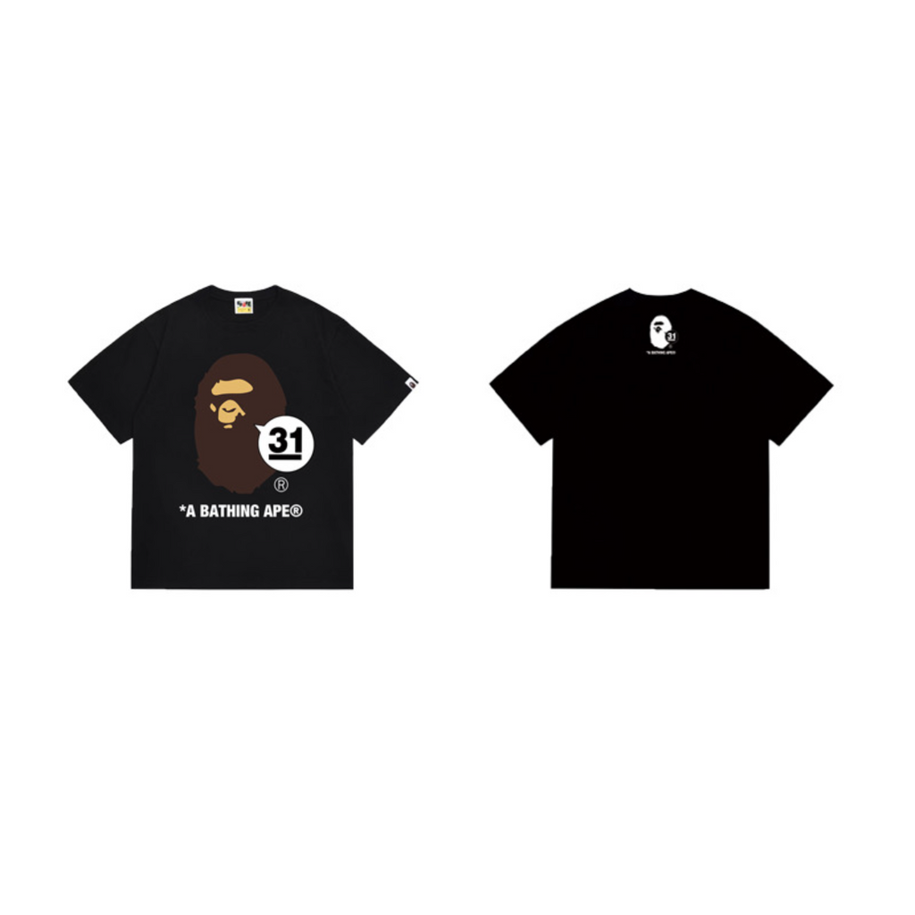 Bathing Shark and ape head print T-Shirt NextBlock