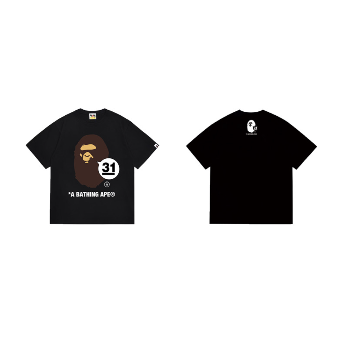 Bathing Shark and ape head print T-Shirt NextBlock