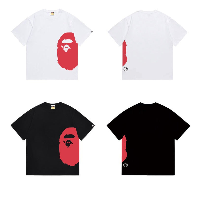 Bathing Shark and ape head print T Shirts NextBlock