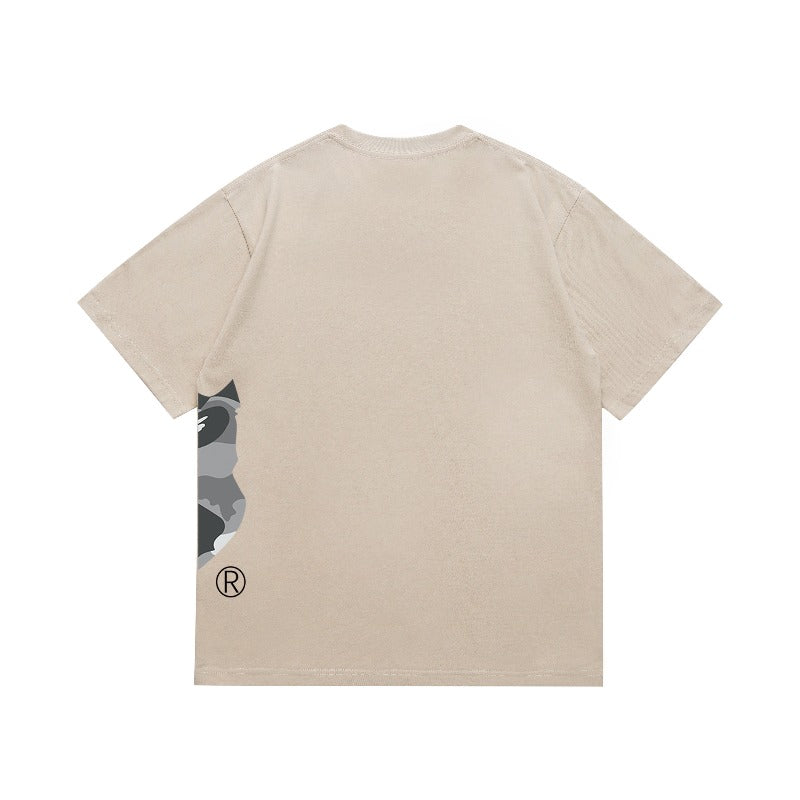 Bathing Shark and ape head print T Shirts NextBlock