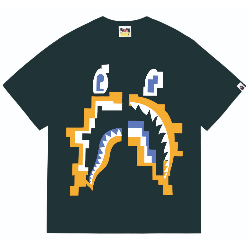 Bathing Shark and ape head print T-Shirt NextBlock