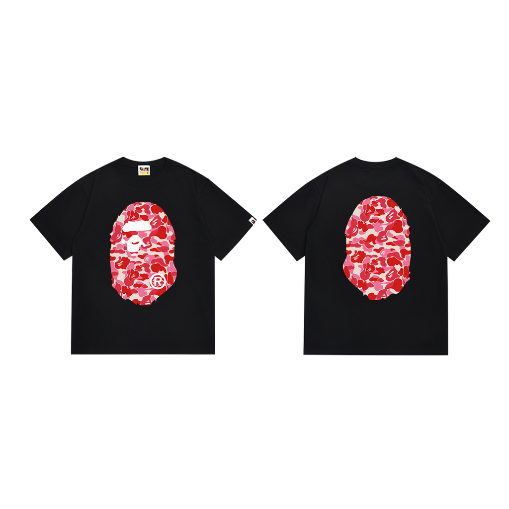 Bathing Shark and ape head print T-Shirt NextBlock