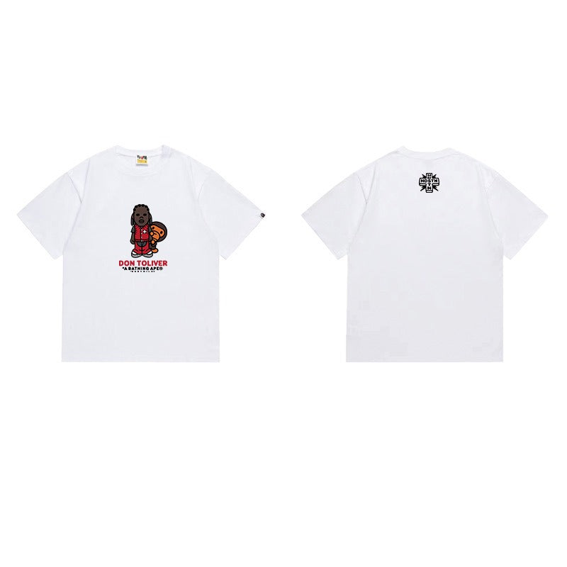 Bathing Shark and ape head print T Shirts NextBlock