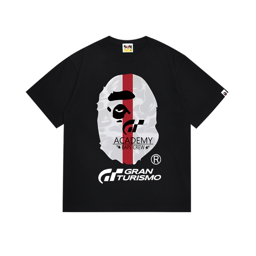 Bathing Shark and ape head print T-Shirt NextBlock