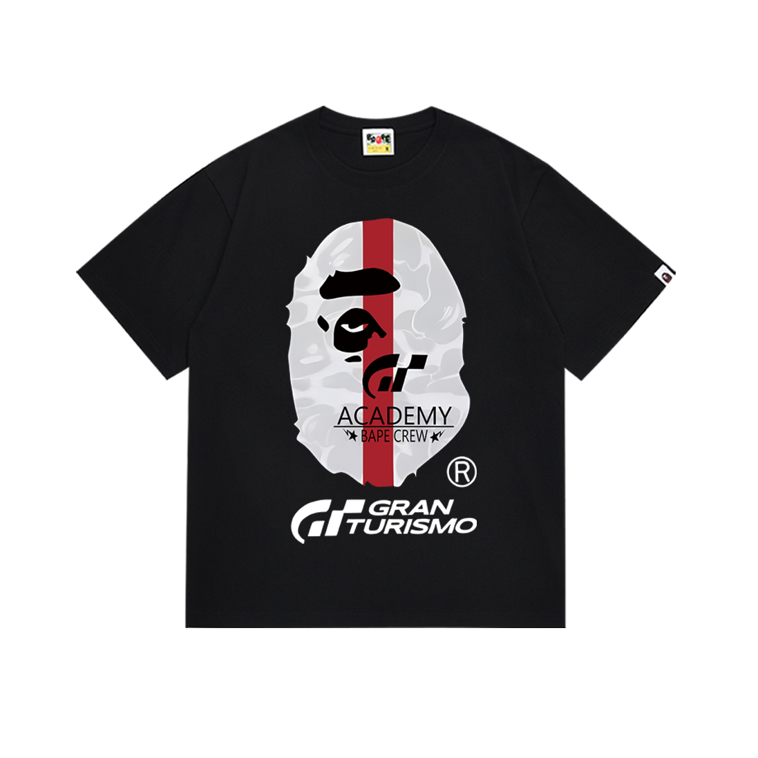 Bathing Shark and ape head print T-Shirt NextBlock