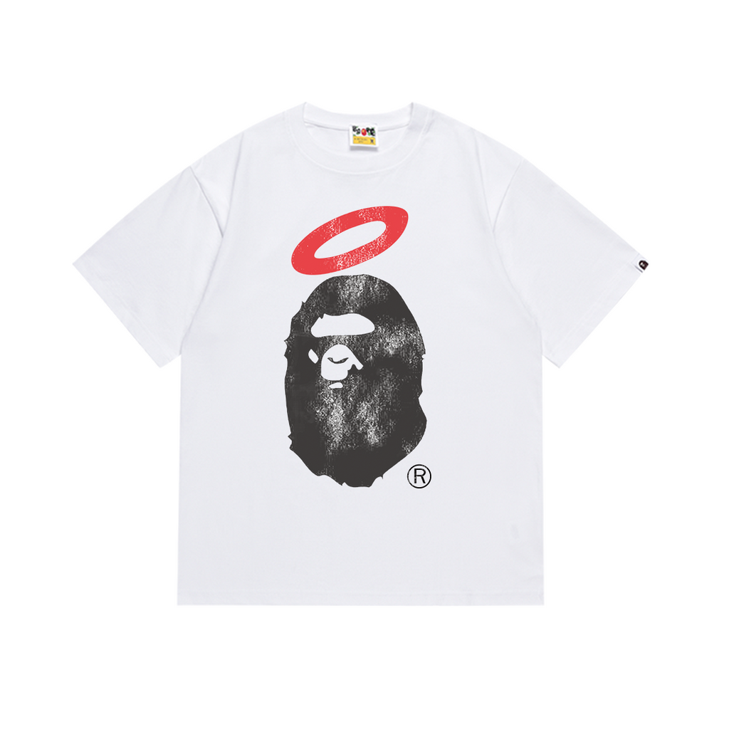 Bathing Shark and ape head print T-Shirt NextBlock