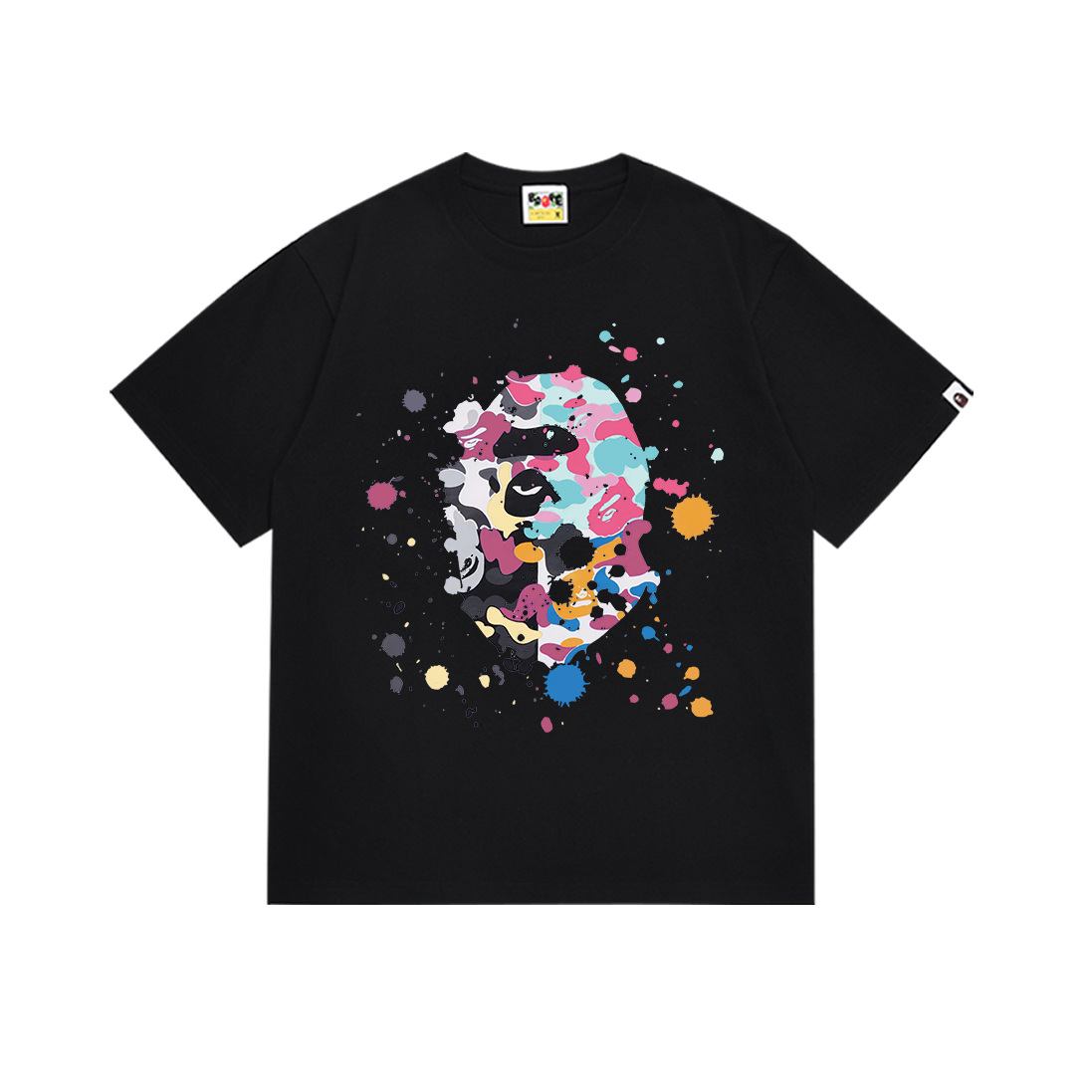 Bathing Shark and ape head print T-Shirt NextBlock
