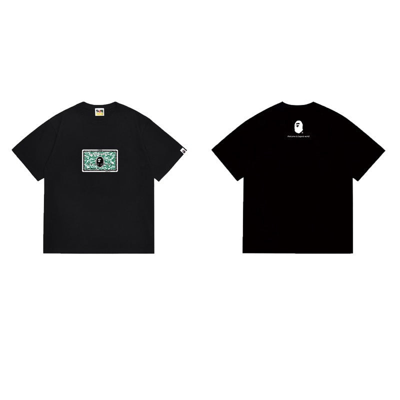 Bathing Shark and ape head print T Shirts NextBlock
