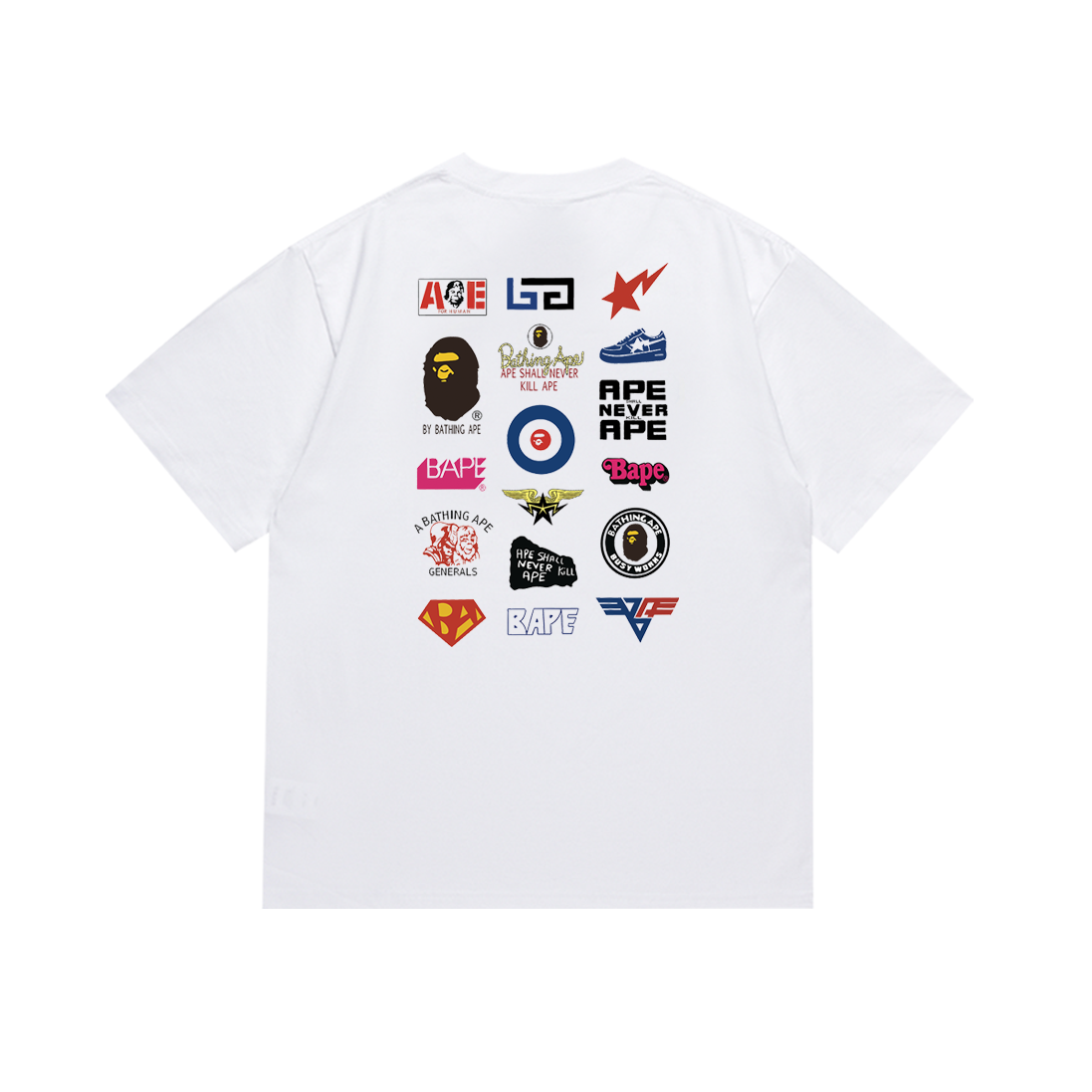 Bathing Shark and ape head print T-Shirt NextBlock