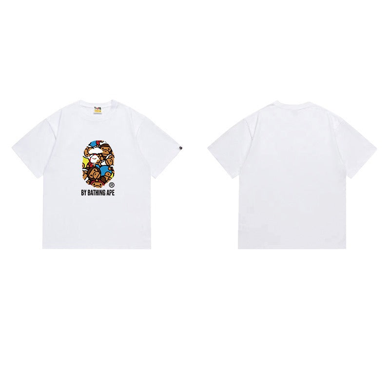 Bathing Shark and ape head print T Shirts NextBlock