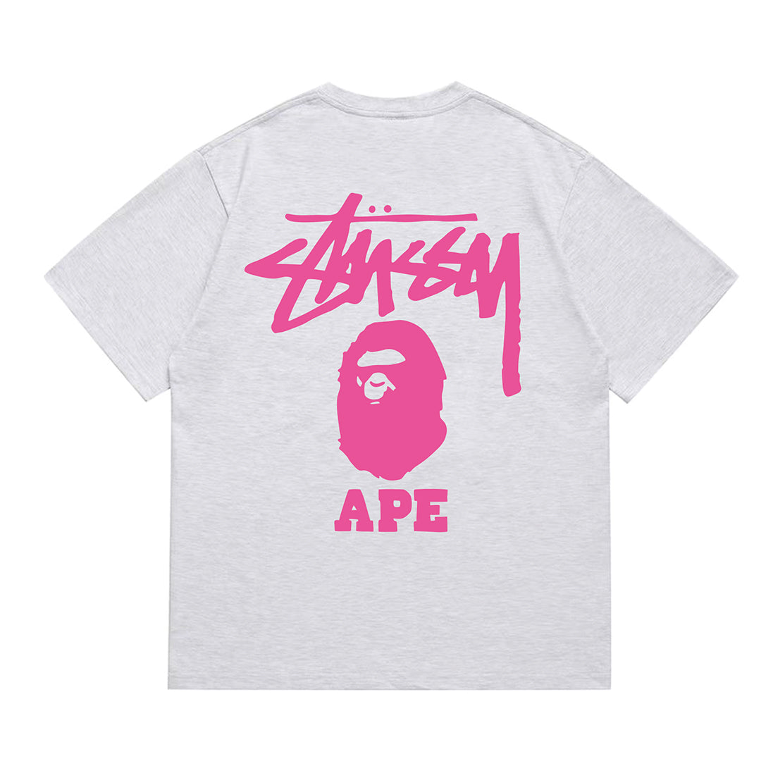 Bathing Shark and ape head print T-Shirt NextBlock
