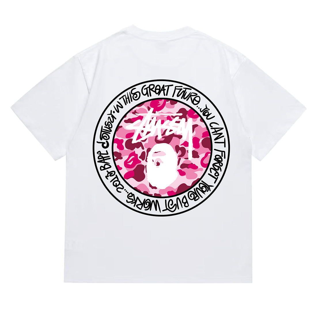 Bathing Shark and ape head print T-Shirt NextBlock