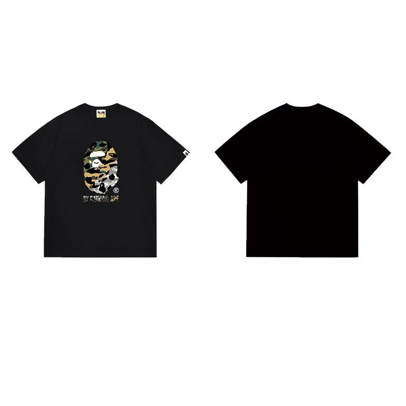 Bathing Shark and ape head print T Shirts NextBlock