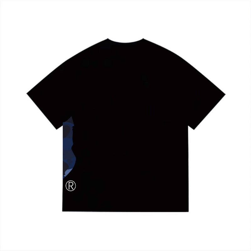 Bathing Shark and ape head print T Shirts NextBlock
