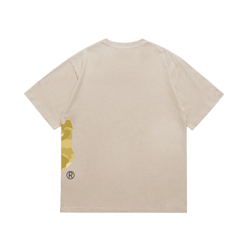 Bathing Shark and ape head print T Shirts NextBlock