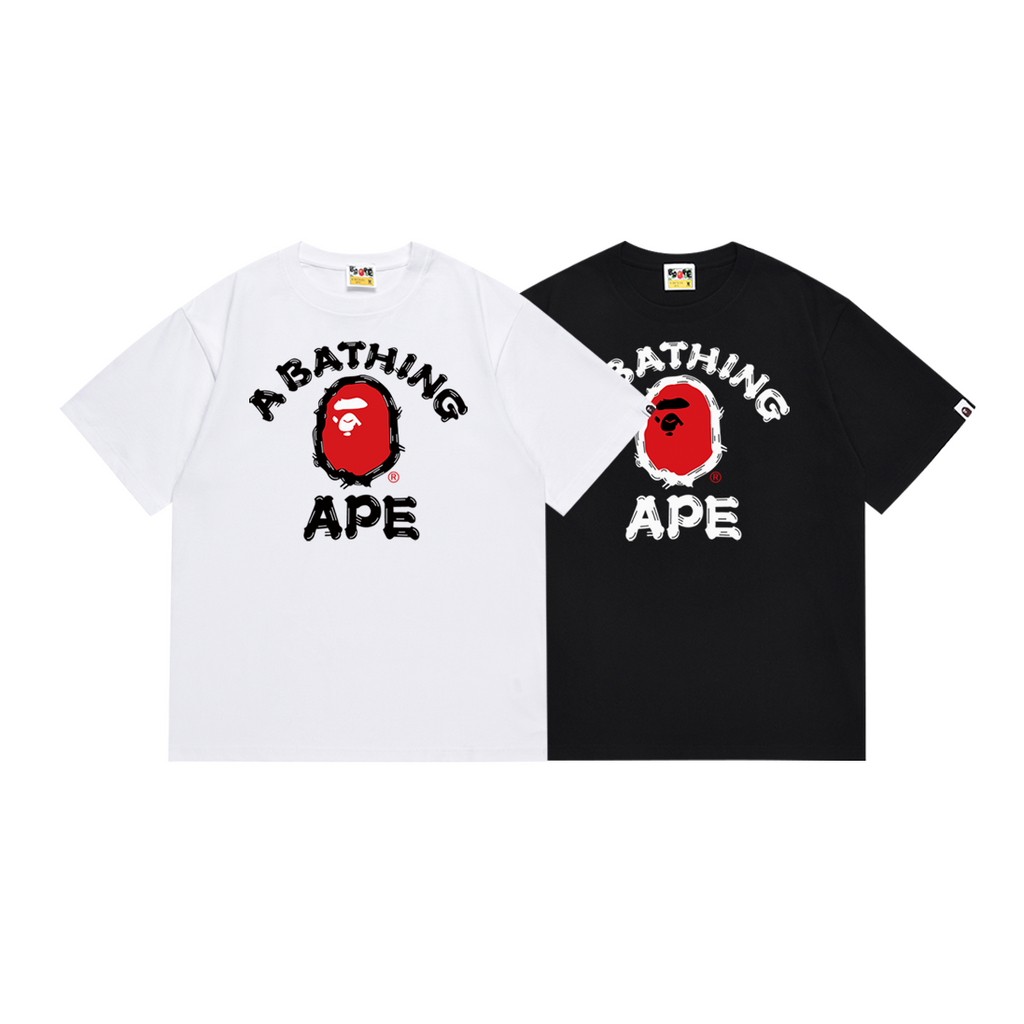 Bathing Shark and ape head print T-Shirt NextBlock