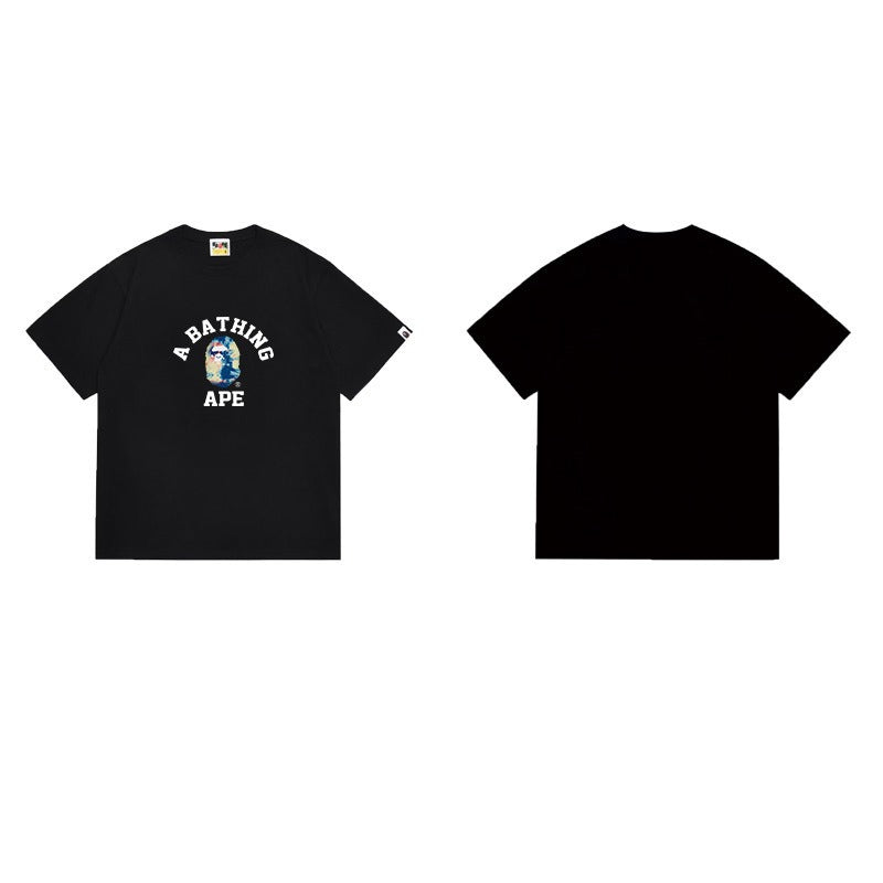 Bathing Shark and ape head print T Shirts NextBlock