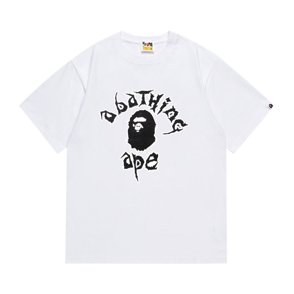 Bathing Shark and ape head print T-Shirt NextBlock