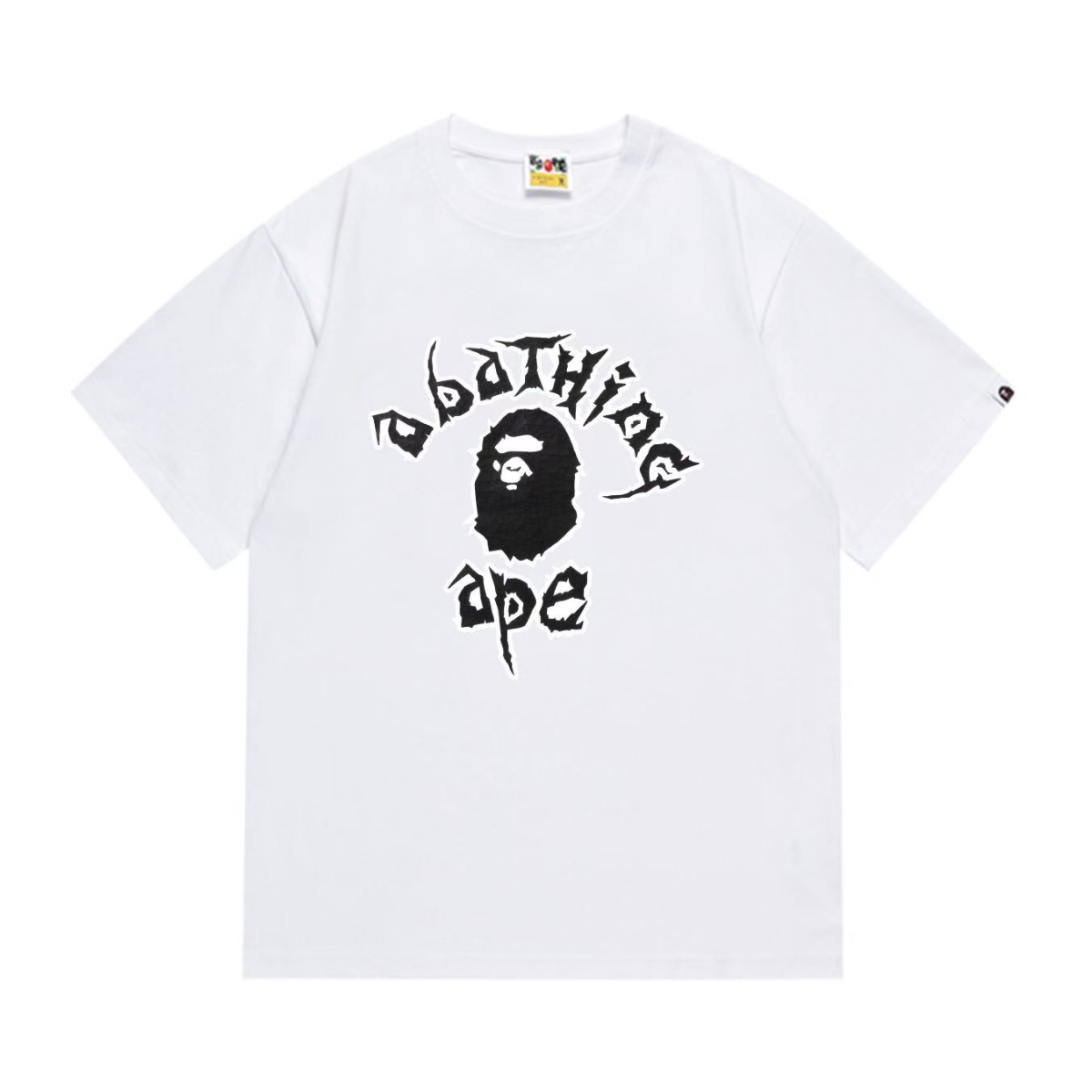 Bathing Shark and ape head print T-Shirt NextBlock