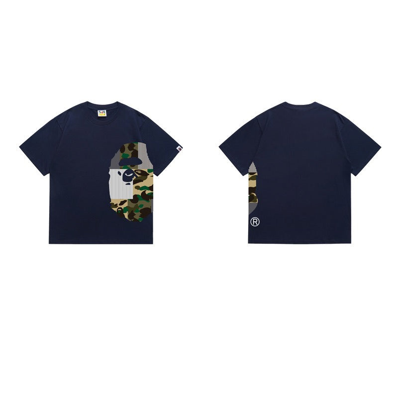 Bathing Shark and ape head print T Shirts NextBlock