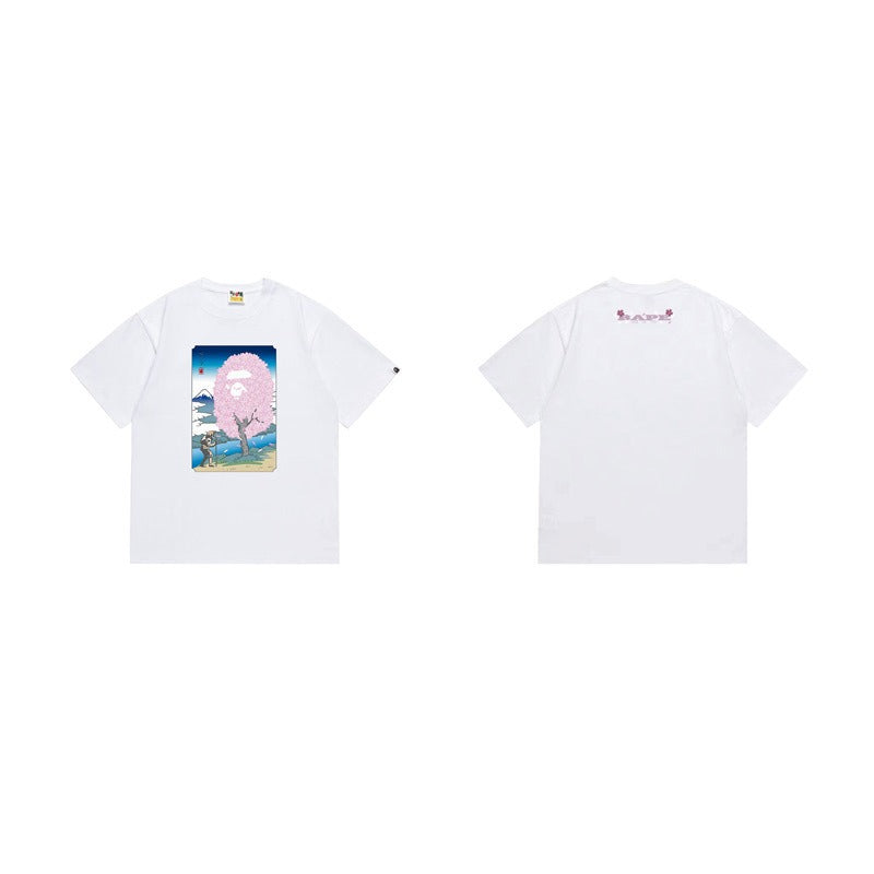 Bathing Shark and ape head print T Shirts NextBlock