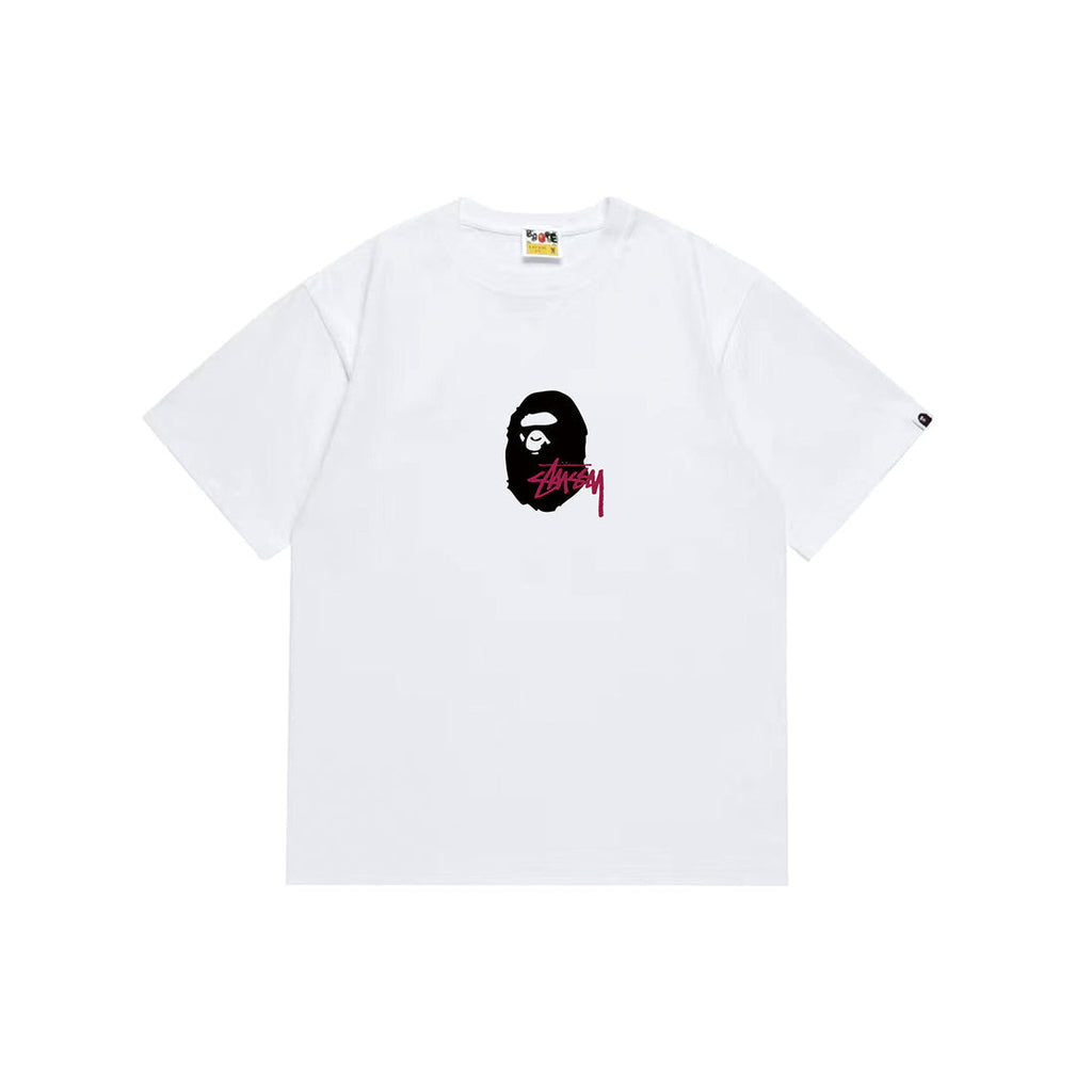Bathing Shark and ape head print T-Shirt NextBlock