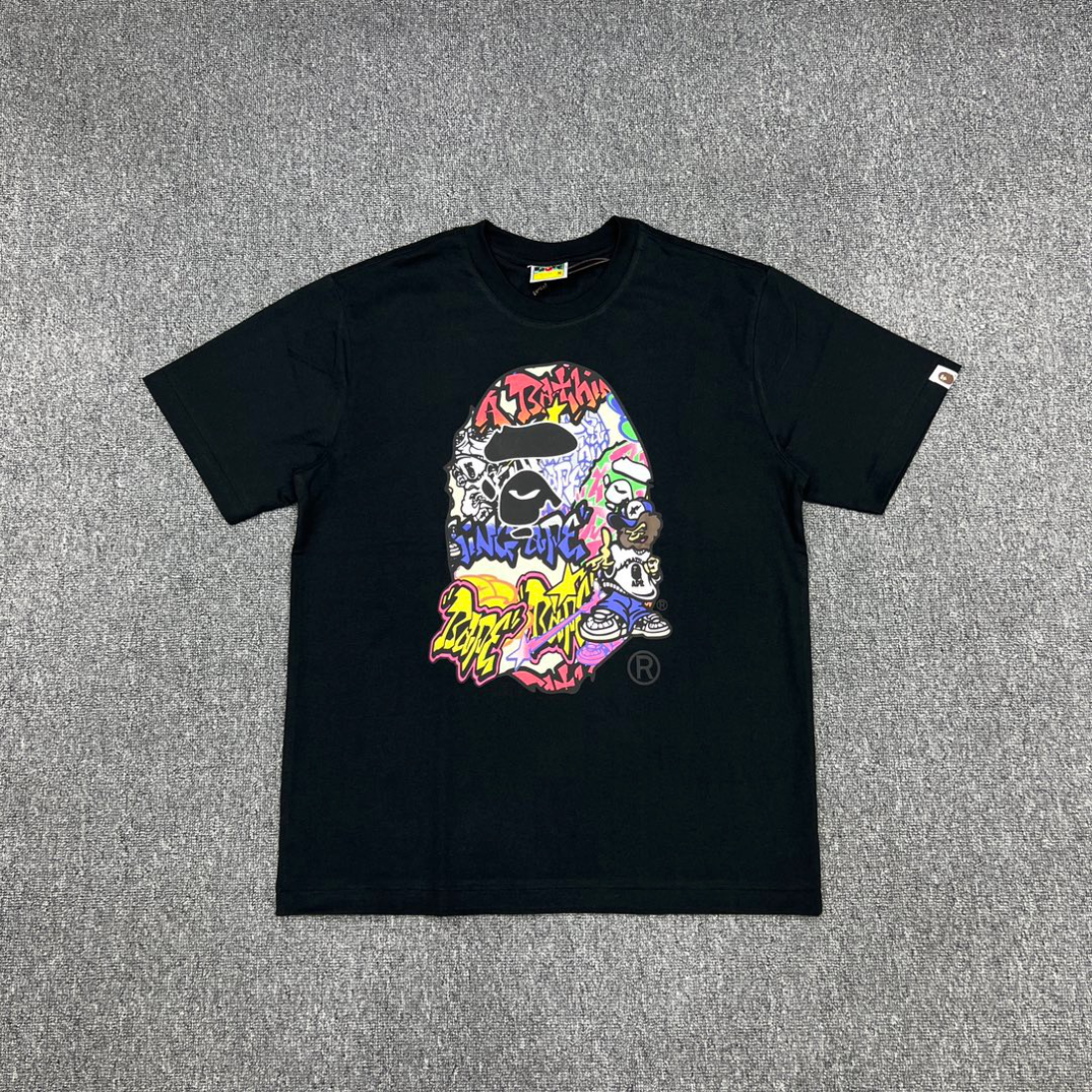 Bathing Shark and ape head print T-Shirt NextBlock