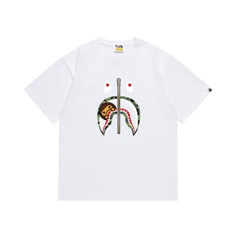 Bathing Shark and ape head print T Shirts NextBlock