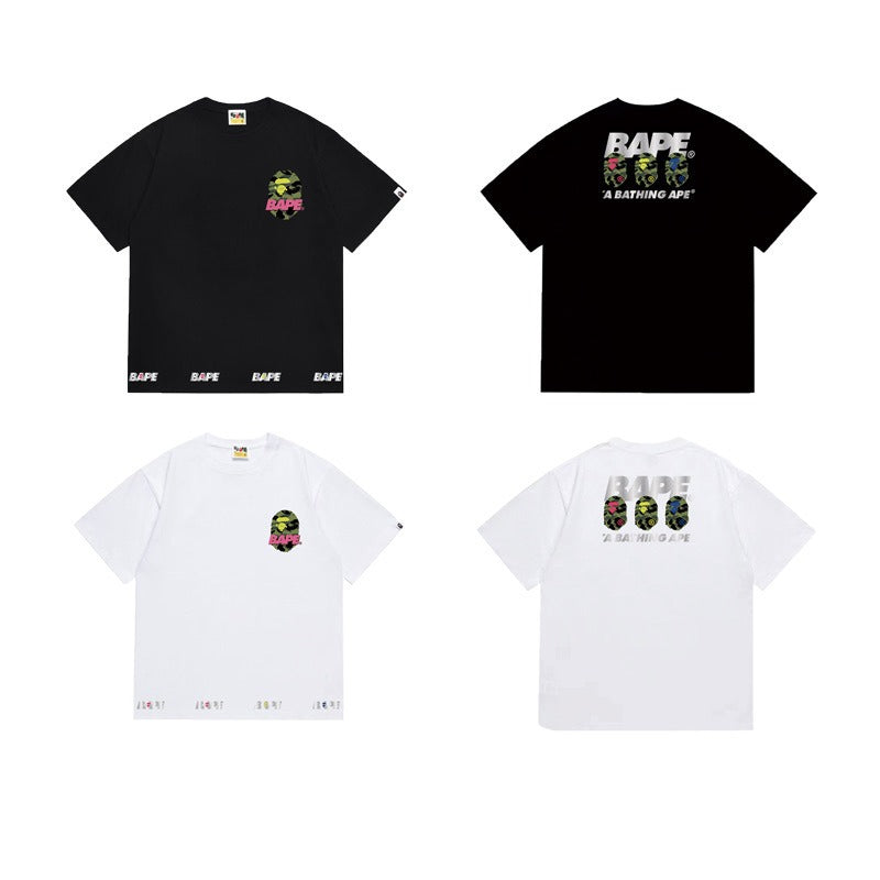 Bathing Shark and ape head print T Shirts NextBlock