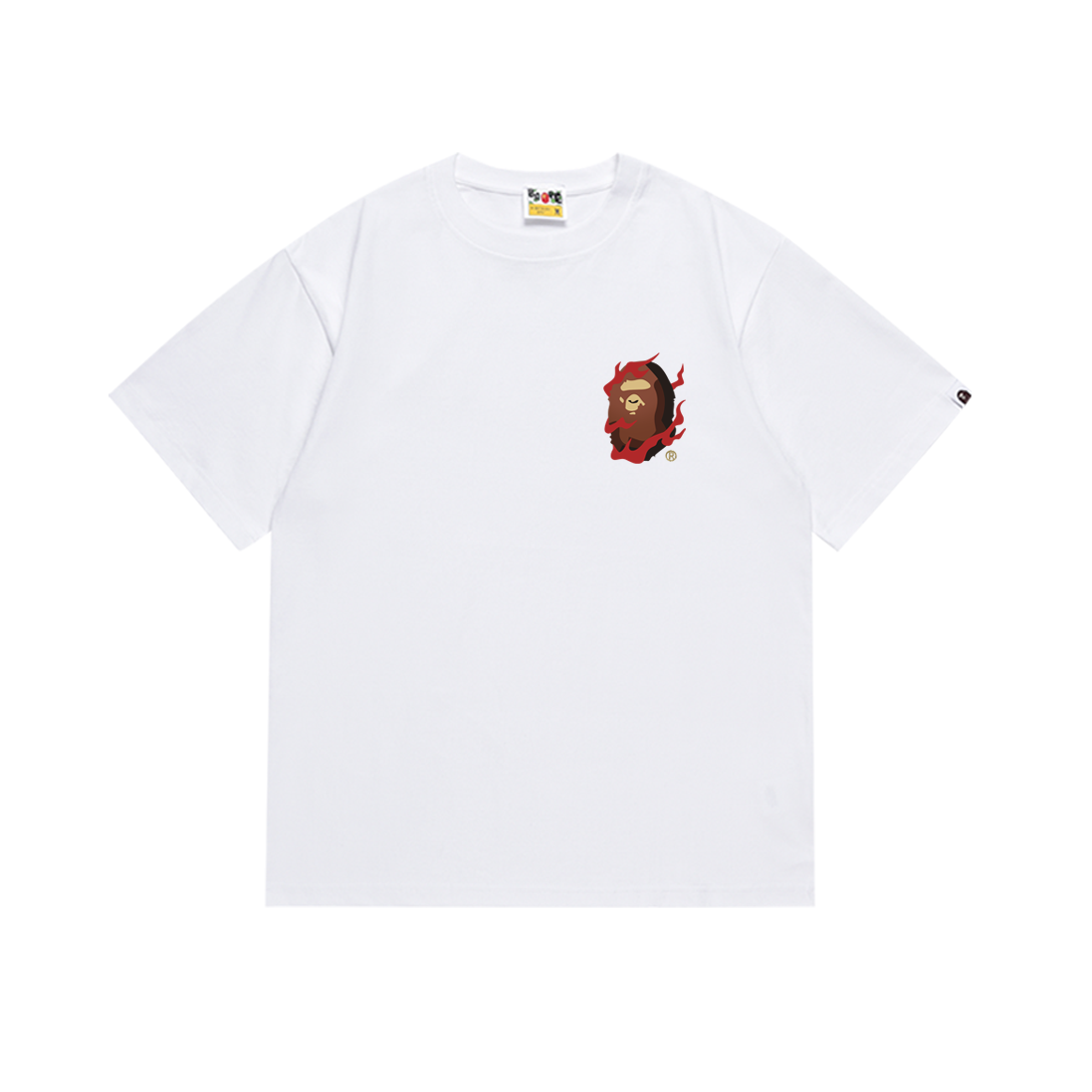 Bathing Shark and ape head print T-Shirt NextBlock