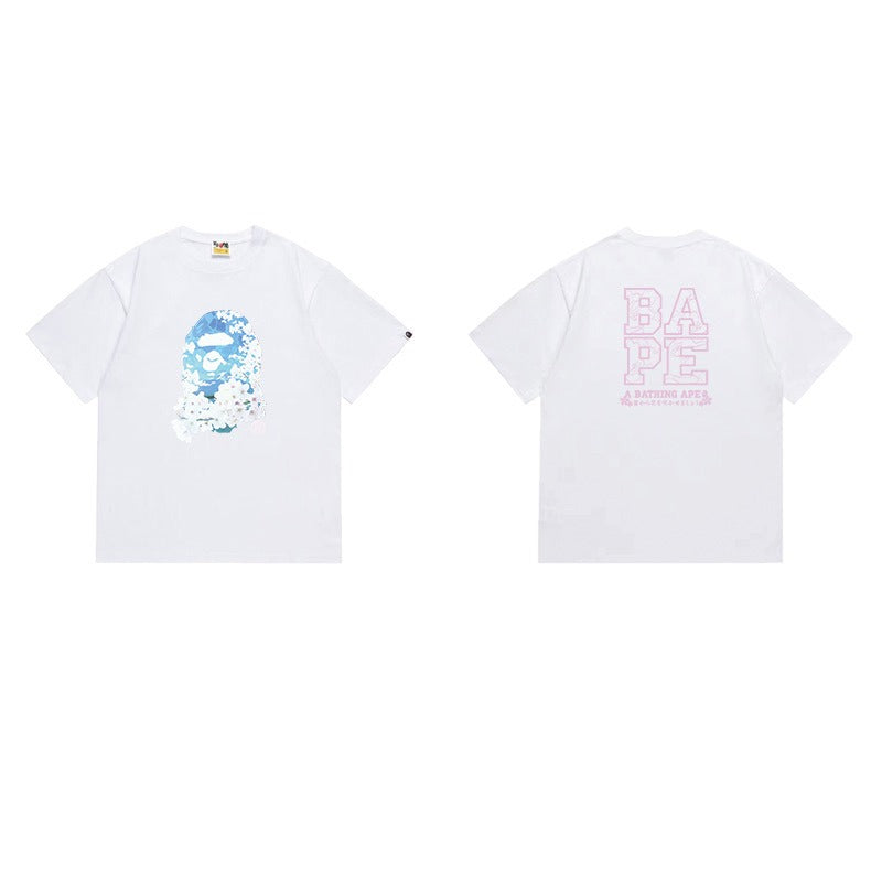 Bathing Shark and ape head print T Shirts NextBlock