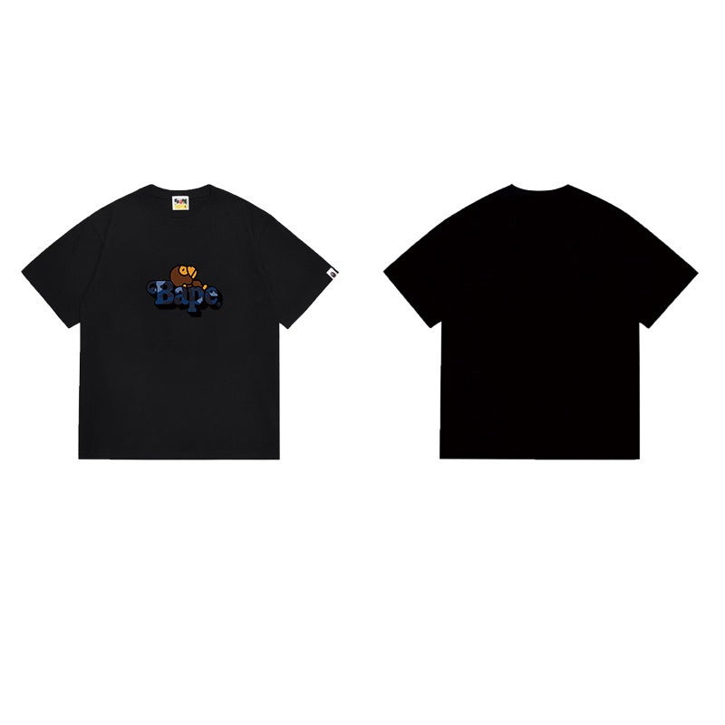 Bathing Shark and ape head print T Shirts NextBlock