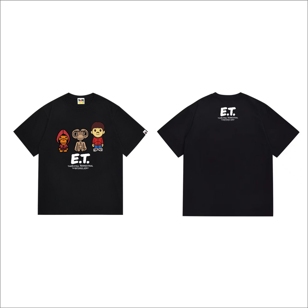 Bathing Shark and ape head print T-Shirt NextBlock