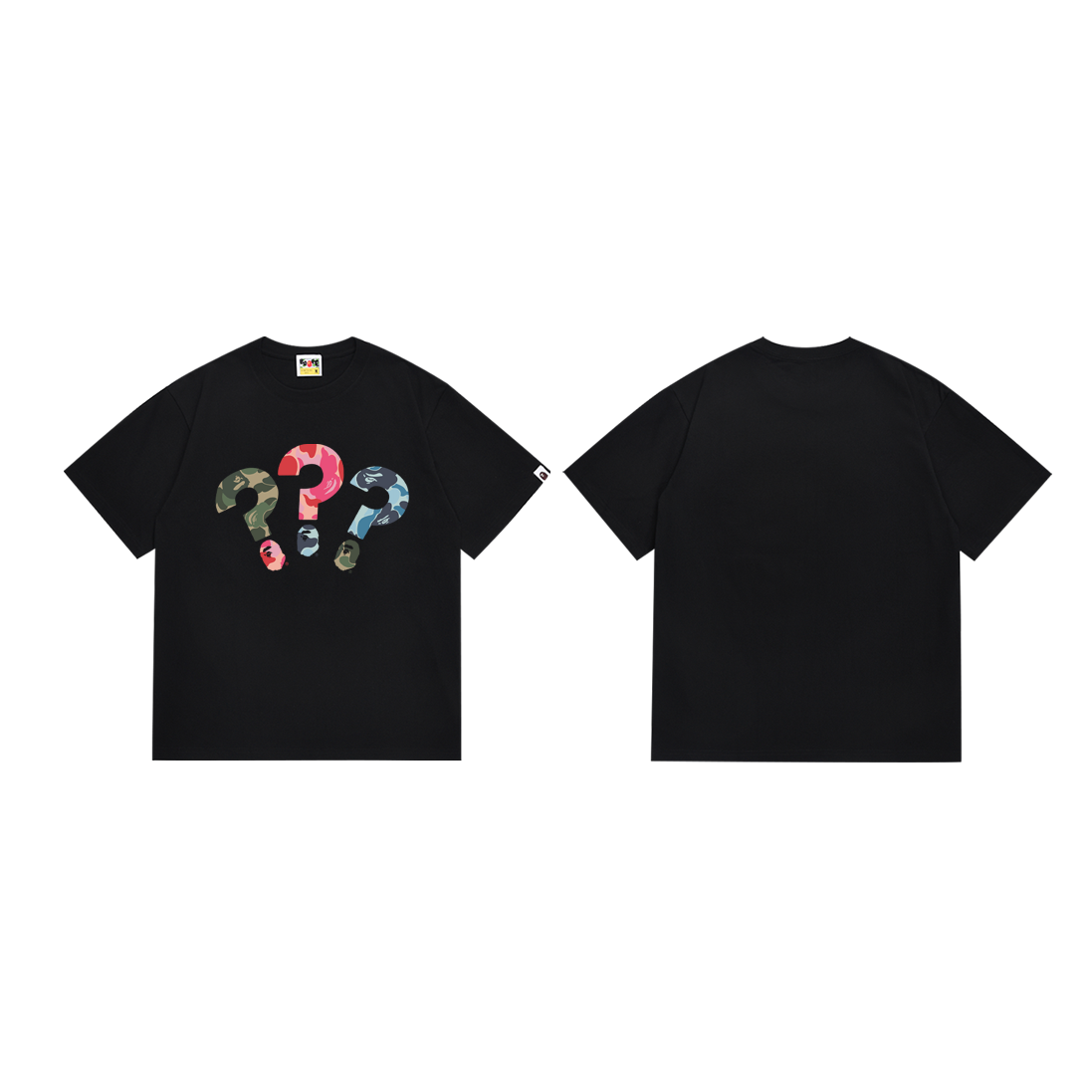 Bathing Shark and ape head print T-Shirt NextBlock