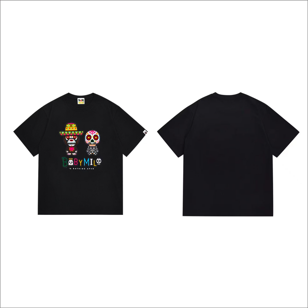 Bathing Shark and ape head print T-Shirt NextBlock