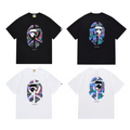 Bathing Shark and ape head print T-Shirt NextBlock