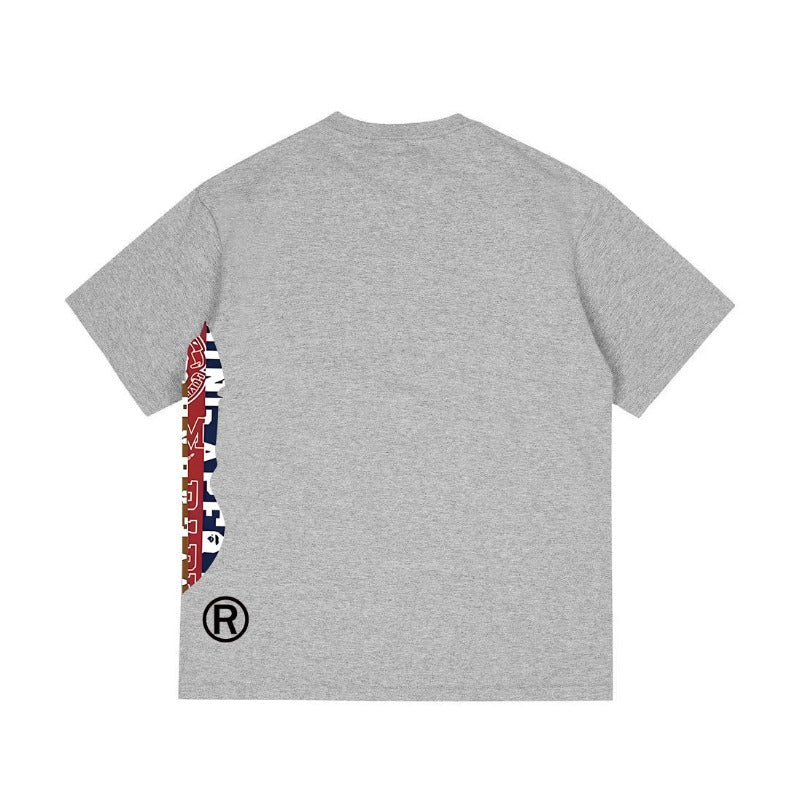 Bathing Shark and ape head print T Shirts NextBlock