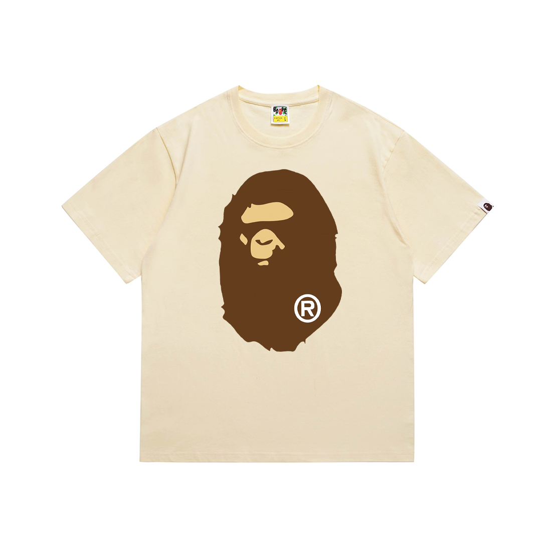 Bathing Shark and ape head print T-Shirt NextBlock
