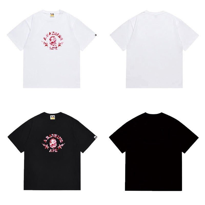 Bathing Shark and ape head print T Shirts NextBlock