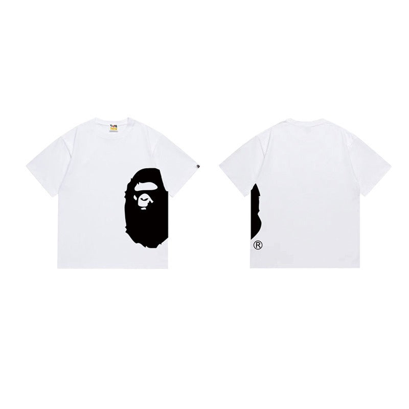 Bathing Shark and ape head print T Shirts NextBlock