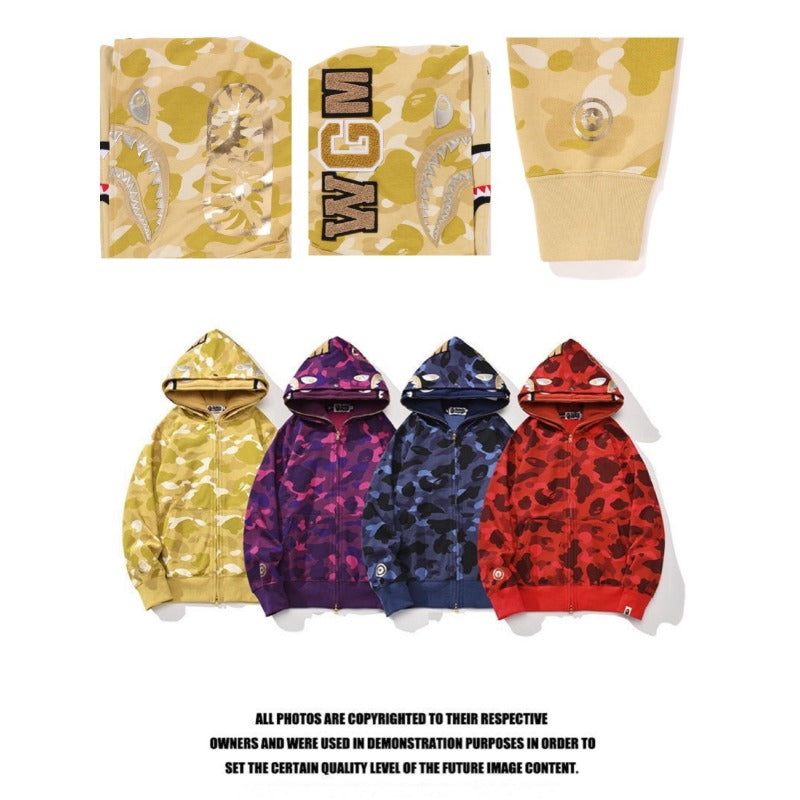 Bathing Shark and ape head print hoode BAPE year of the dragon limited double hat fall and winterembroider NextBlock